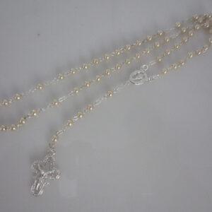 Rosario plata y perlas 4 mm